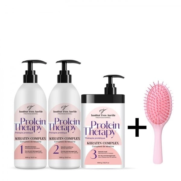 MAX Proteintherapie für das Haar: Shampoo (1,000 g) und Conditioner (1,000 g) und Feuchtigkeitsspender für das Haar (1,000 g) + Geschenk